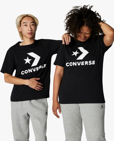  CONVERSE - Áo thun unisex cổ tròn tay ngắn Go To Embroidered Star Chevron 