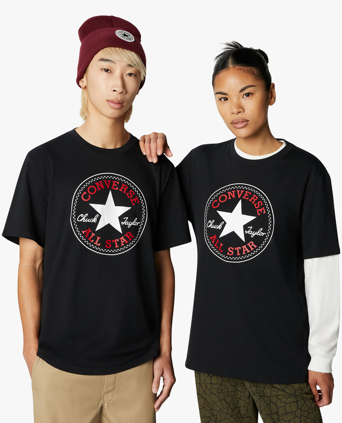 CONVERSE - Áo thun unisex cổ tròn tay ngắn Chuck Taylor All Star