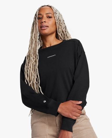  CONVERSE - Áo sweatshirt nữ cổ tròn tay dài ​Boxy 