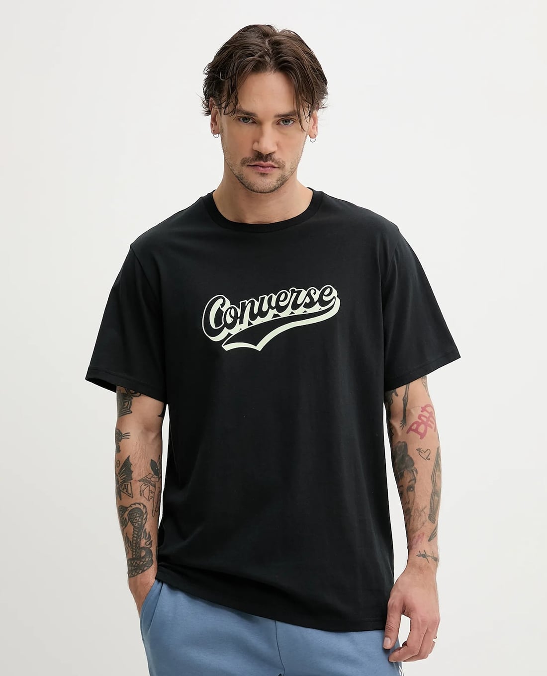 CONVERSE - Áo thun nam cổ tròn tay ngắn Varsity