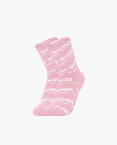  SKECHERS - Pack 2 đôi vớ nữ cổ cao phối logo thời trang 