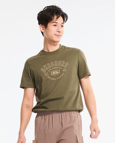  SKECHERS - Áo thun nam cổ tròn tay ngắn Iconic 