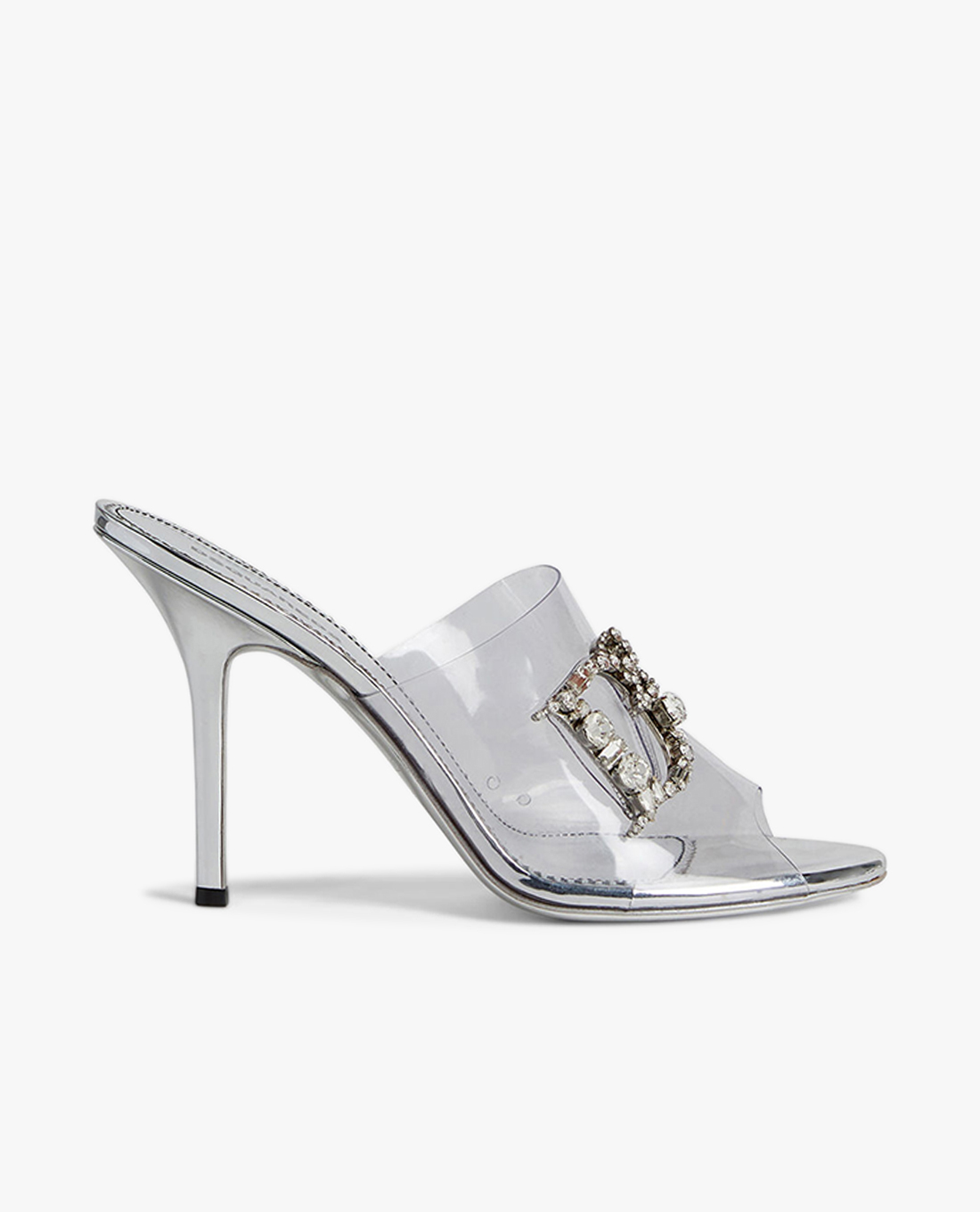 DSQUARED2 - Giày mules cao gót phối logo đính đá Queen