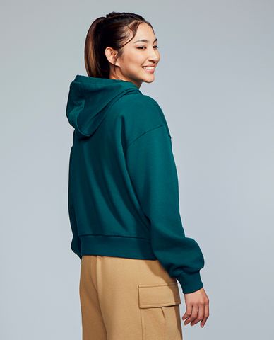  SKECHERS - Áo hoodie nữ phối mũ tay dài Pullover 