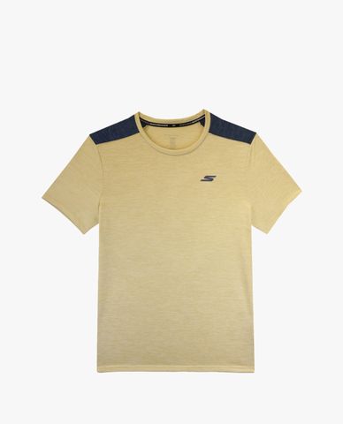  SKECHERS - Áo thun nam cổ tròn tay ngắn hiện đại 