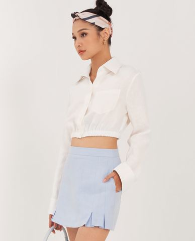  GIGI - Áo sơ mi nữ tay dài phom croptop trẻ trung 