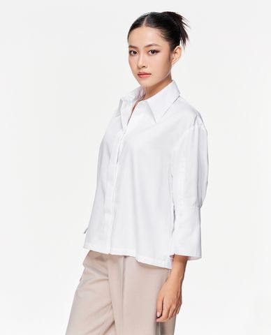  GIGI - Áo sơ mi nữ cổ bẻ tay dài phom suông hiện đại 