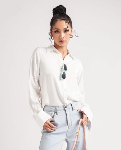  GIGI - Áo sơ mi nữ cổ bẻ tay dài phom suông thời trang 