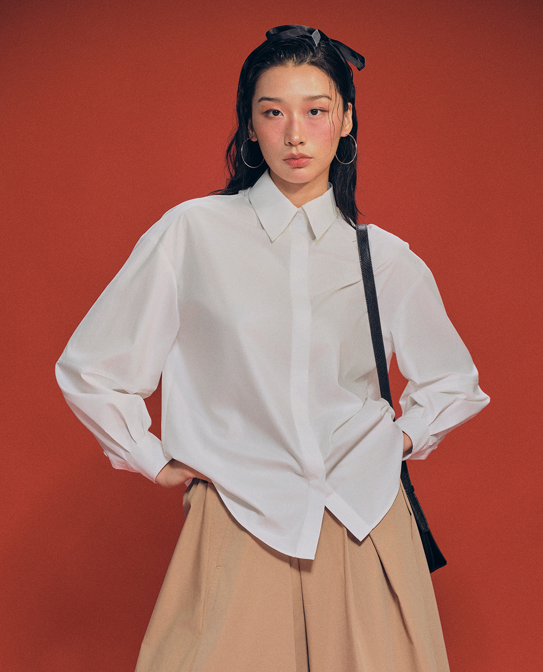 GIGI - Áo sơ mi nữ cổ bẻ tay dài cổ điển