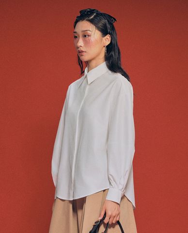  GIGI - Áo sơ mi nữ cổ bẻ tay dài cổ điển 