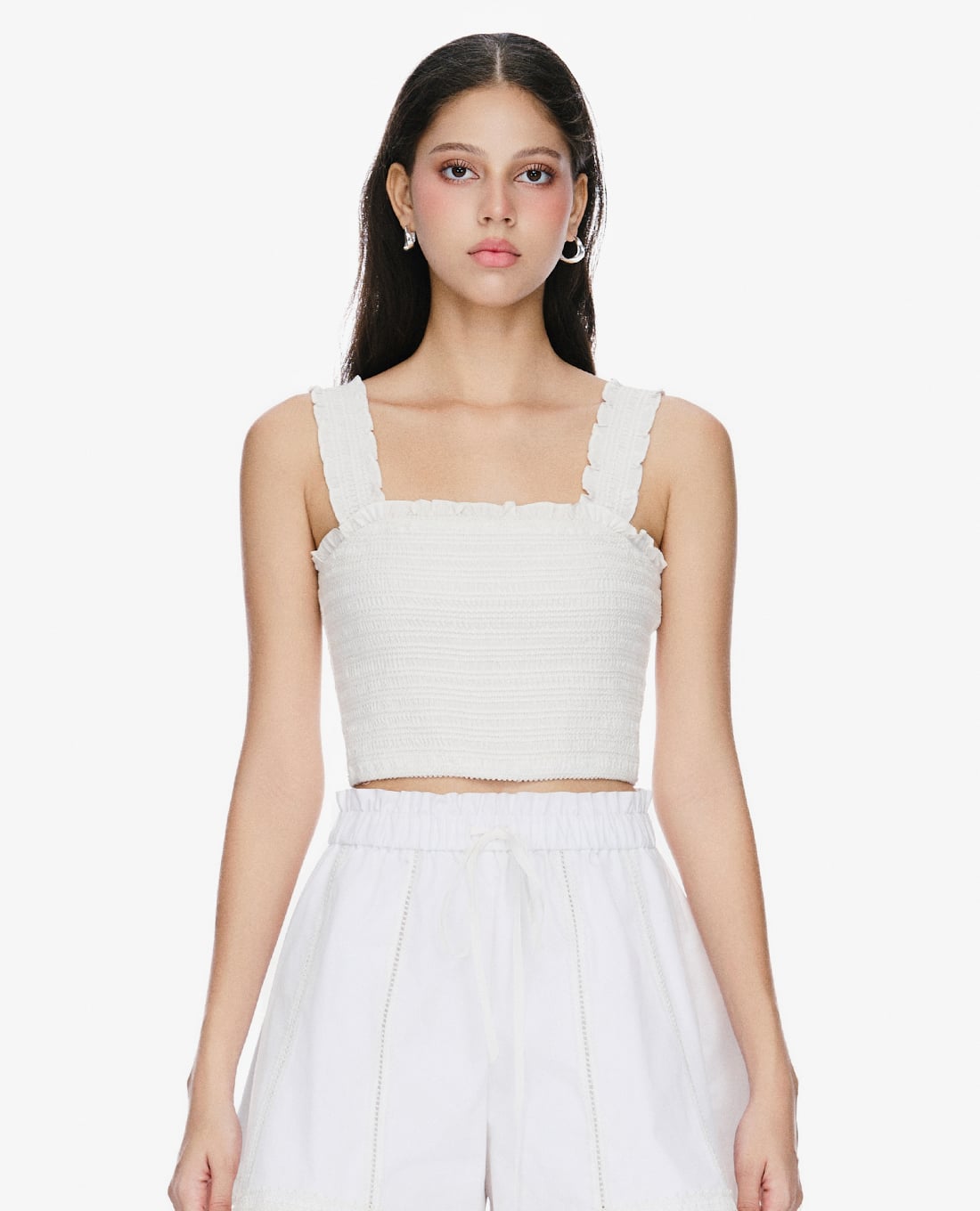 GIGI - Áo hai dây nữ cổ vuông phối bèo nhún