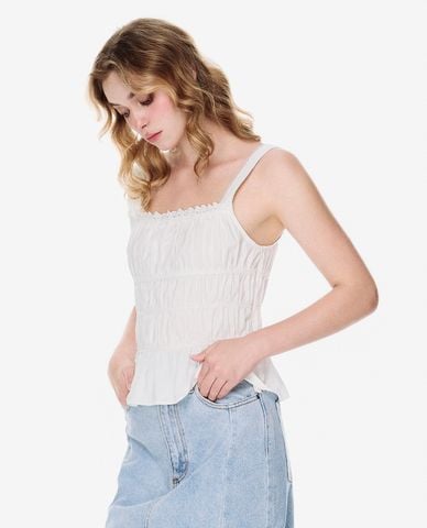  GIGI - Áo hai dây nữ cổ vuông xếp tầng thời thượng 