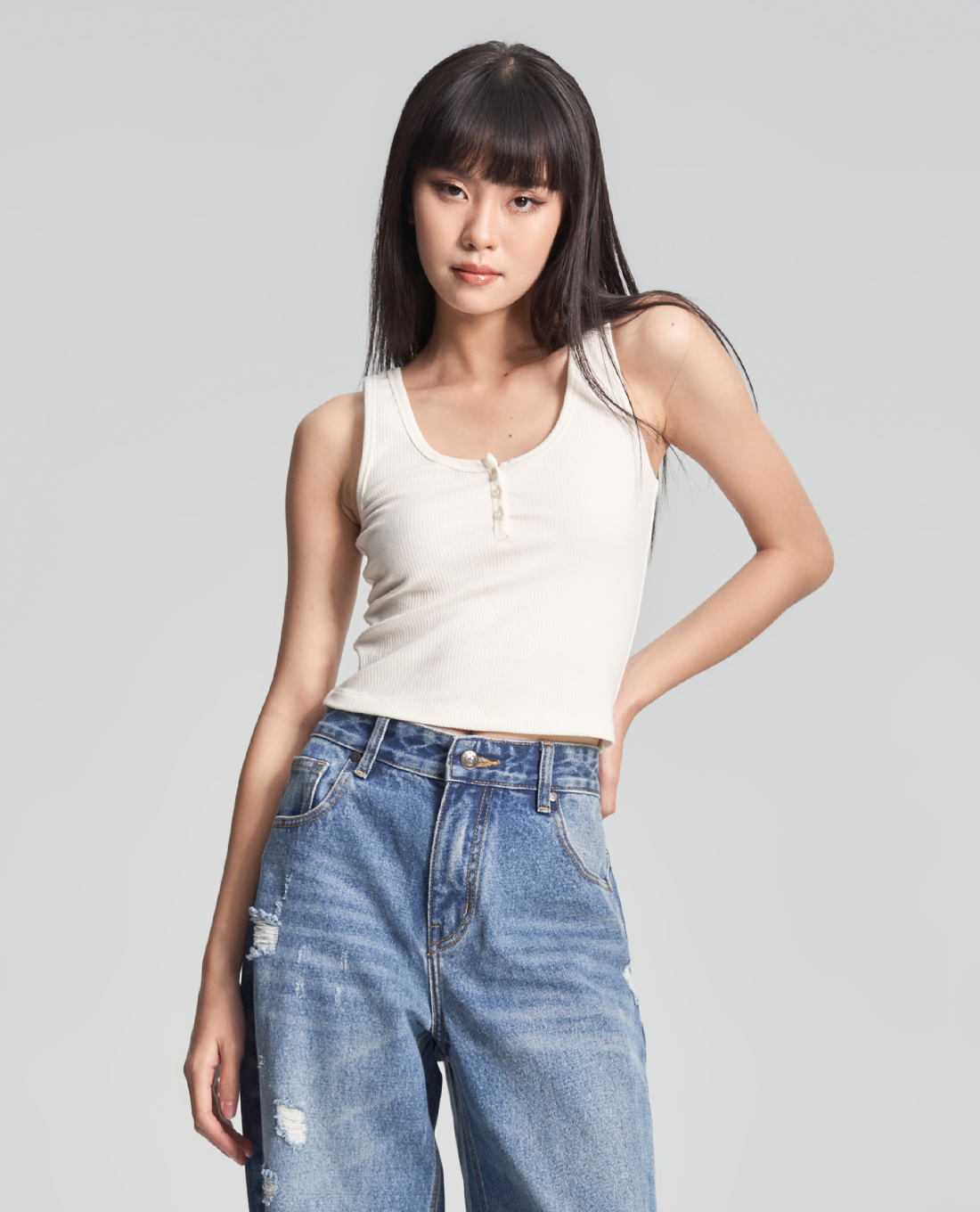 GIGI - Áo croptop nữ sát nách phom ôm nữ tính