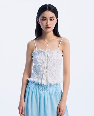  GIGI - Áo hai dây xếp nếp nữ tính 