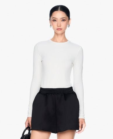  GIGI - Áo kiểu nữ cổ tròn tay dài phom ôm hiện đại 