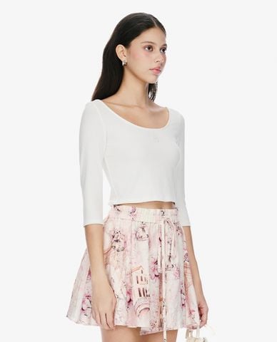  GIGI - Áo croptop nữ cổ thuyền tay lỡ 