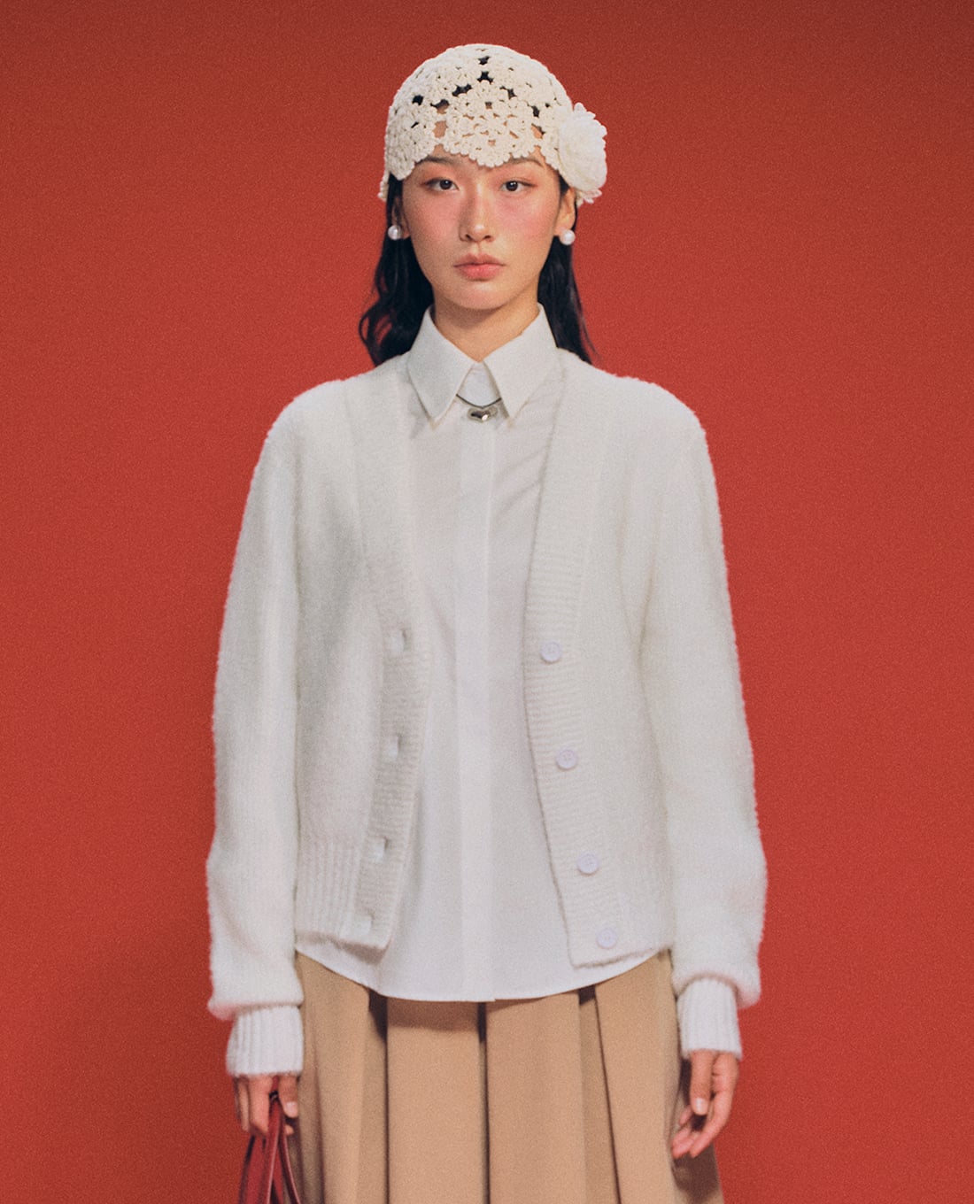 GIGI - Áo khoác cardigan nữ cổ V tay dài trẻ trung