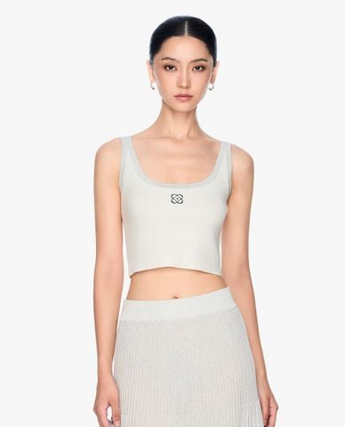  GIGI - Áo hai dây nữ cổ vuông phối logo trẻ trung 