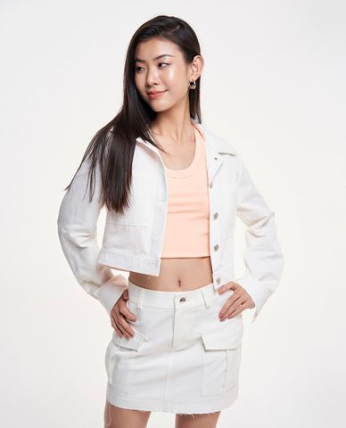  GIGI - Áo khoác croptop cổ bẻ tay dài hiện đại 