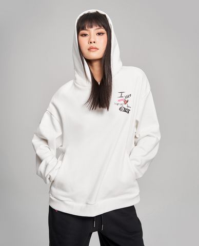  GIGI - Áo hoodie nữ tay dài phối mũ phom suông thời trang 