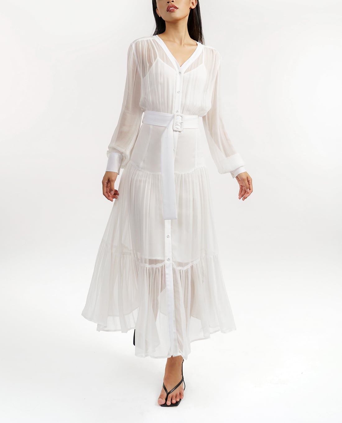 GIGI - Đầm midi phom suông 2 lớp hiện đại