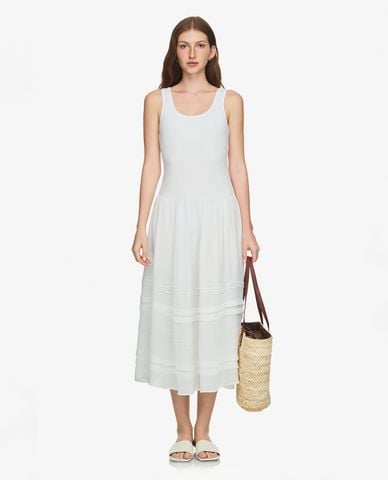  GIGI - Đầm hai dây midi cổ vuông thanh lịch 