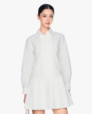  GIGI - Đầm sơ mi cổ bẻ tay dài phom mini trẻ trung 