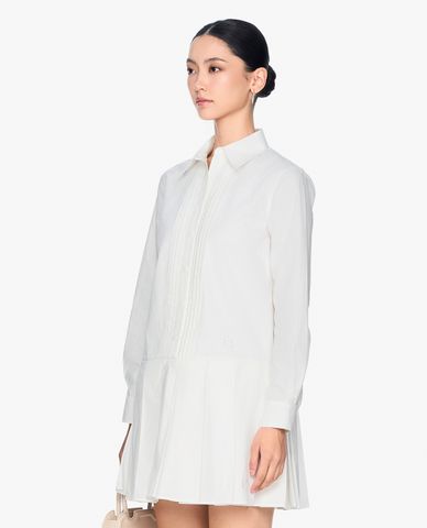  GIGI - Đầm sơ mi cổ bẻ tay dài phom mini trẻ trung 