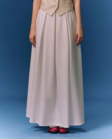  GIGI - Chân váy xếp li midi lưng thun thanh lịch 