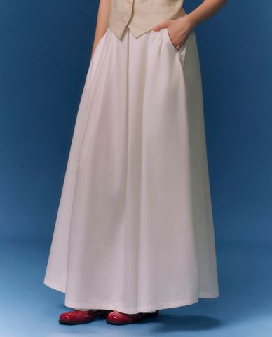  GIGI - Chân váy xếp li midi lưng thun thanh lịch 