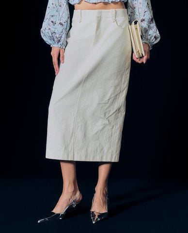  GIGI - Chân váy bút chì midi lưng cao nữ tính 