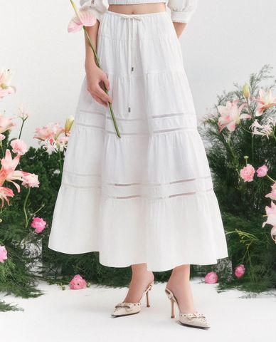  GIGI - Chân váy maxi lưng thun xếp tầng thời trang 