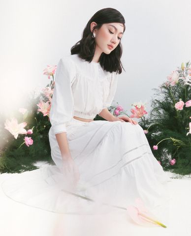  GIGI - Chân váy maxi lưng thun xếp tầng thời trang 