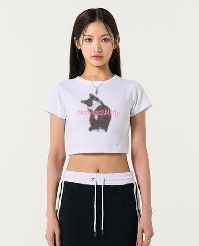  NERDY - Áo croptop nữ cổ tròn tay ngắn Diro 