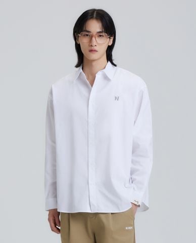  NERDY - Áo sơ mi unisex cổ bẻ tay dài Classic N Stripe 