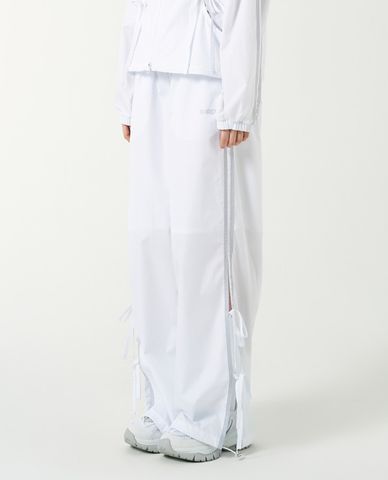  NERDY - Quần dài nữ ống rộng lưng thun phối nơ Ribbon Tie Woven 