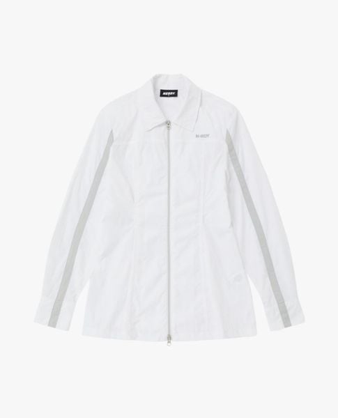  NERDY - Áo sơ mi nữ cổ bẻ tay dài Line Zipper 