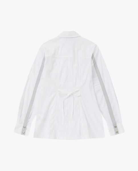  NERDY - Áo sơ mi nữ cổ bẻ tay dài Line Zipper 