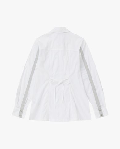  NERDY - Áo sơ mi nữ cổ bẻ tay dài Line Zipper 