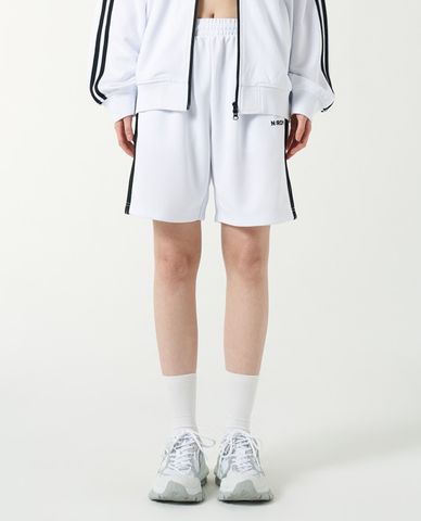  NERDY - Quần short unisex ống rộng lưng thun NY Minimal 