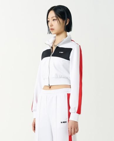  NERDY - Áo khoác thể thao nữ cổ trụ tay dài Color Block Track 