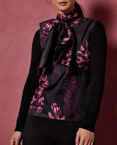  TED BAKER - Áo len nữ tay dài cổ trụ phối nơ Bekiina 