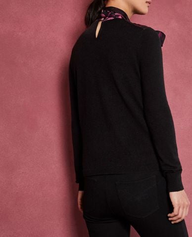  TED BAKER - Áo len nữ tay dài cổ trụ phối nơ Bekiina 