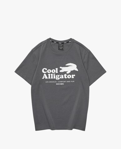  SKECHERS - Áo thun nam ngắn tay phom suông thời trang 