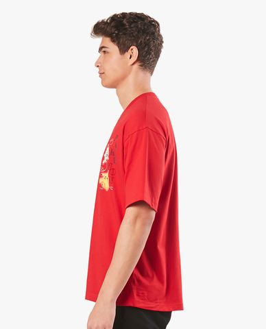  SKECHERS - Áo thun unisex ngắn tay phom suông CNY Pokémon 