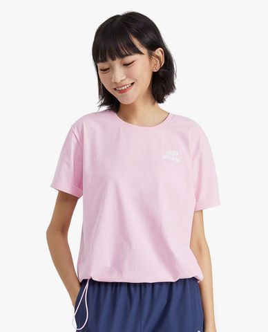  SKECHERS - Áo thun nữ tay ngắn bo gấu thời trang 