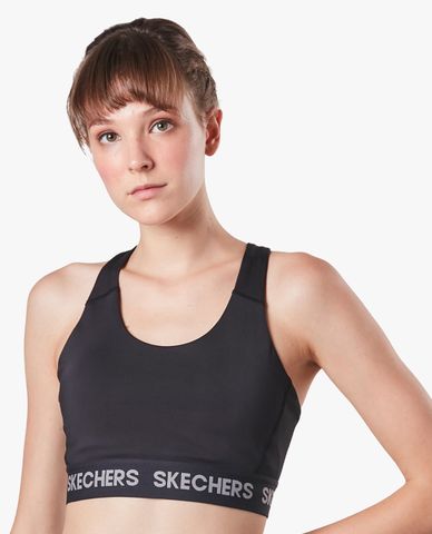  SKECHERS - Áo bra thể thao nữ in logo thương hiệu thời trang 