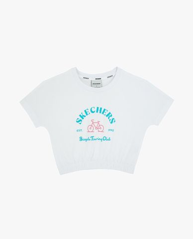  SKECHERS - Áo croptop bé gái cổ tròn tay ngắn Bicycle Touring 