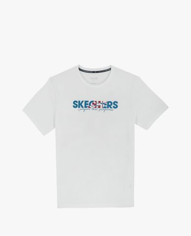  SKECHERS - Áo thun thể thao nam cổ tròn tay ngắn năng động 