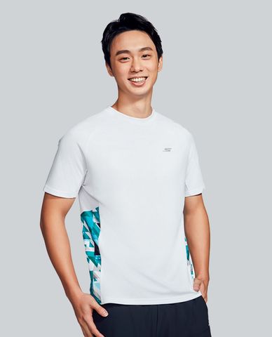  SKECHERS - Áo thun thể thao nam cổ tròn tay ngắn năng động 